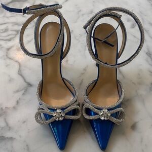 Mach & Mach Blue Double Bow Heels